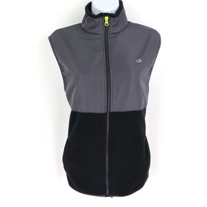 GAP Fit Fleece Lined Vest Jacket Kids Size XXL‎ Black Gray Colorblock Pockets